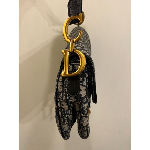 DIOR Blue Saddle Handbag Shoulder Bag Women's Size Small - Picture 10 of 16